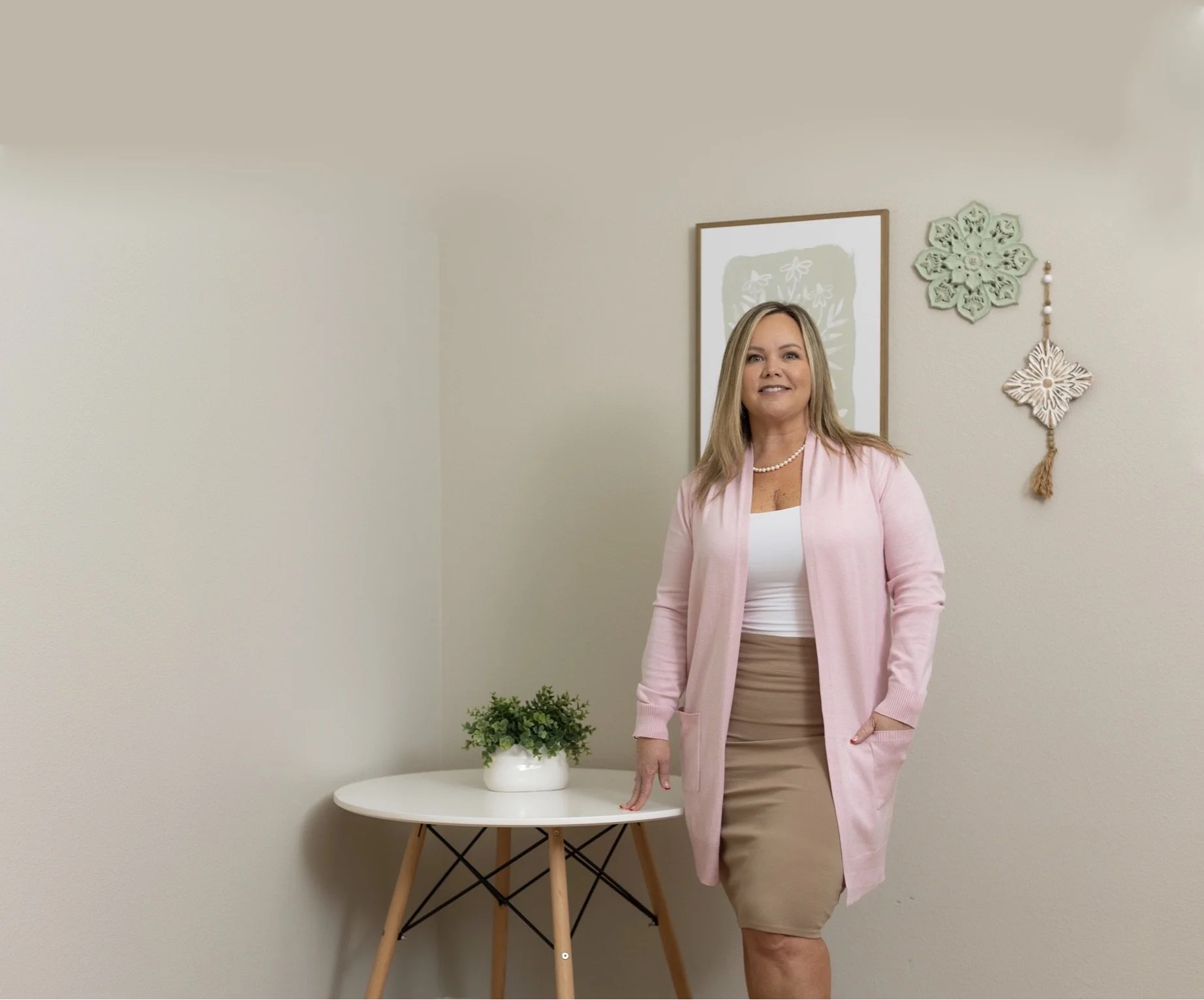 Nikki McWaters standing in the Lyndsay Health office
